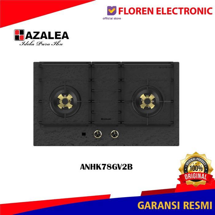 Azalea ANHK78GV2B Kompor Tanam Gas 2 Tungku Full Brass Burner 78cm European Style Cast Iron ANHK 78