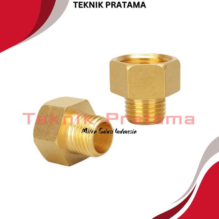 N3W Sok drat luar dalam 1/2" dalam x 1/4" luar kuningan