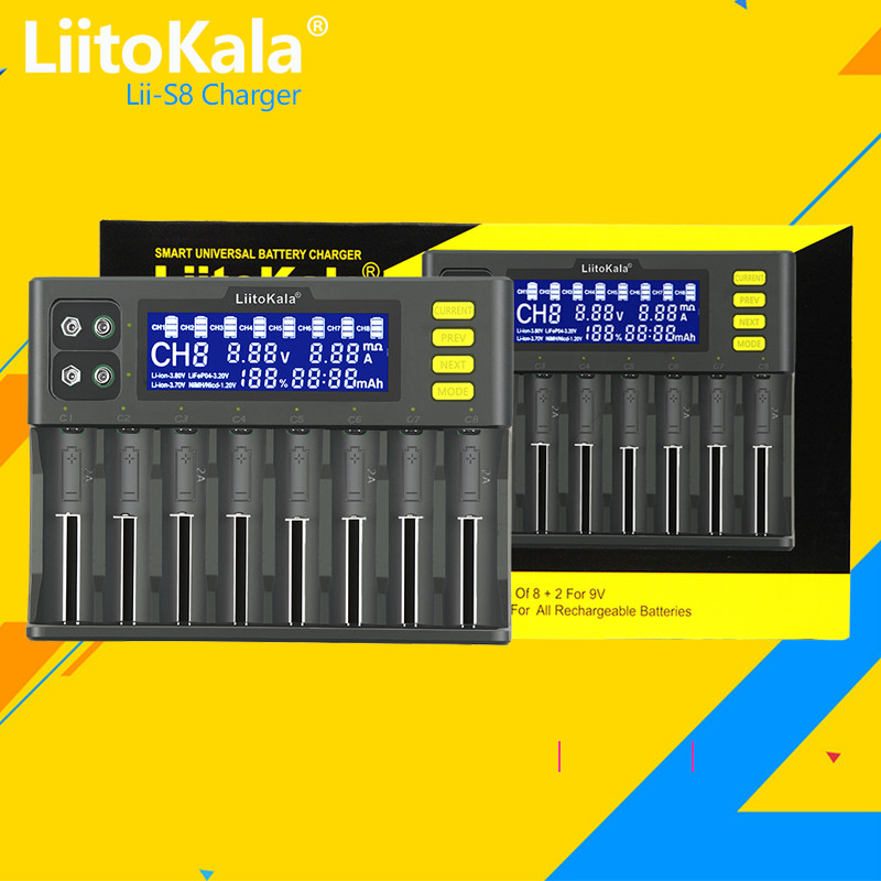 LiitoKala lii-S1 lii-S2 lii-S4 lii-S6 lii-S8 Intelligent Battery Charger with Power Bank Function