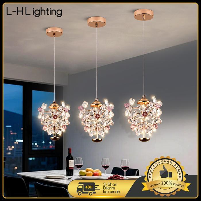 Lampu gantung kristal kecil mewah kamar tidur lampu gantung dekoratif ruang tamu modern lampu
