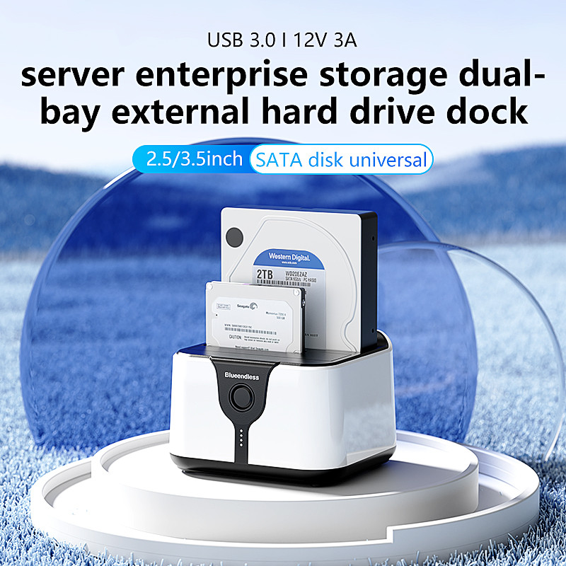 Blueendless 2 Bay HDD Box Case HDD Docking Station SSD case dual bay offline clone SATA to USB 3.0