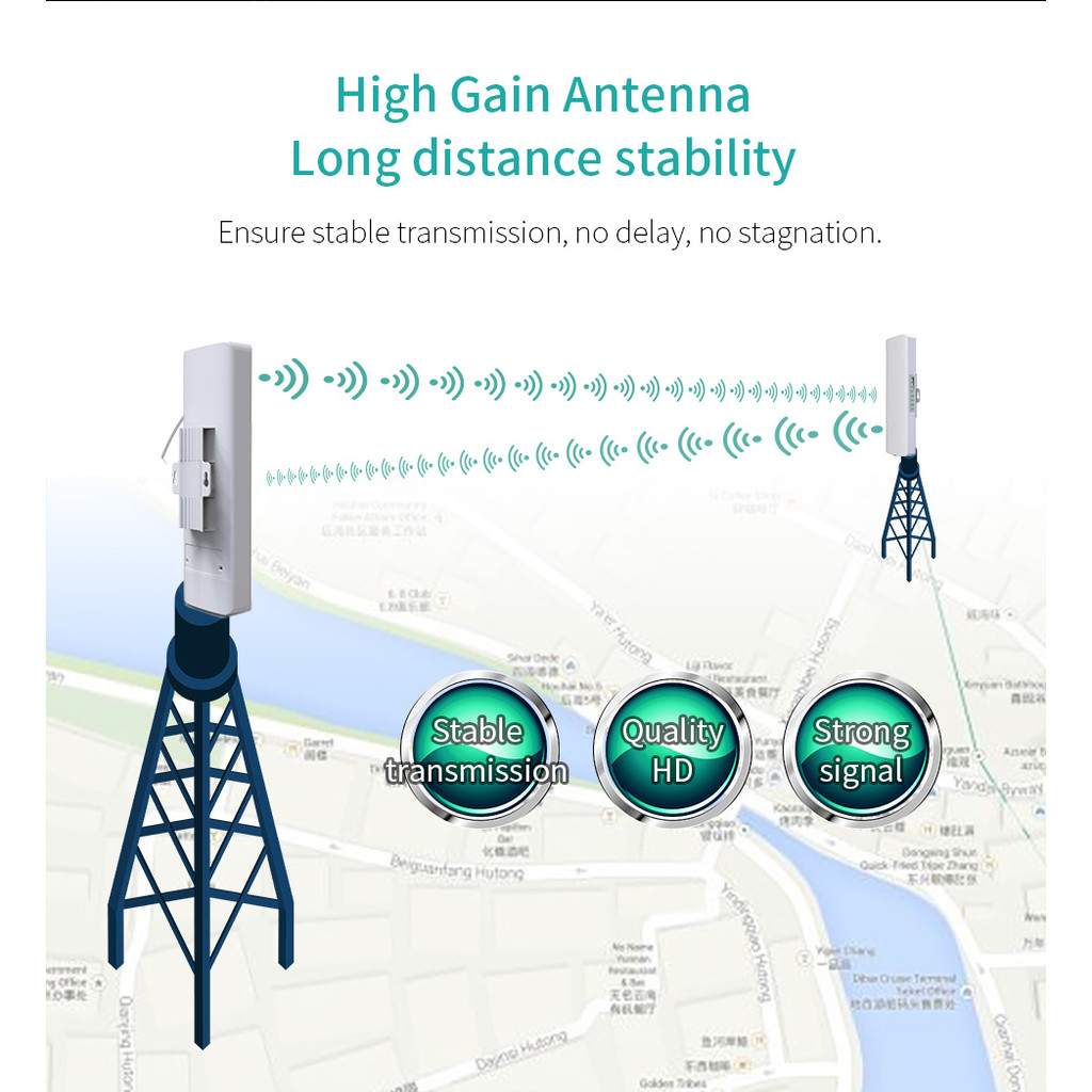 COMFAST 3-5KM Outdoor WiFi Bridge Long Rang Network Monitoring CPE p to p WIFI Signal Extender