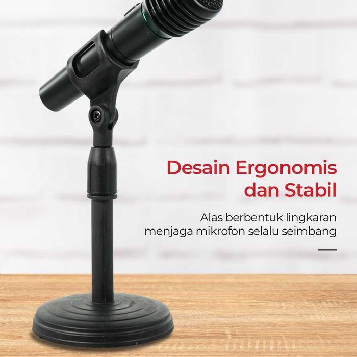 Stand Mikrofon Meja Mimbar Podcast Holder Tiang Penyangga Mic Desktop Microphone Adjustable