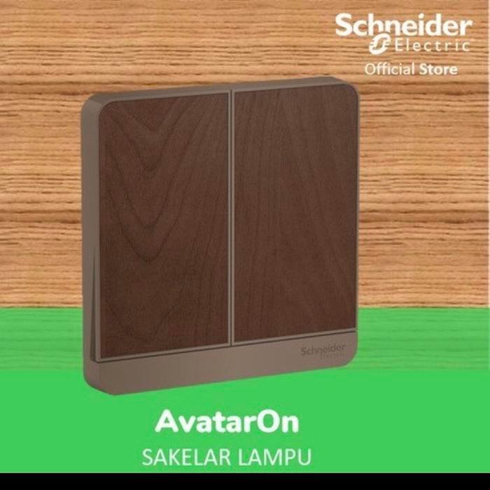 SAKLAR SCHNEIDER AVATAR ON AVATARON SERI DOUBLE WOOD KAYU
