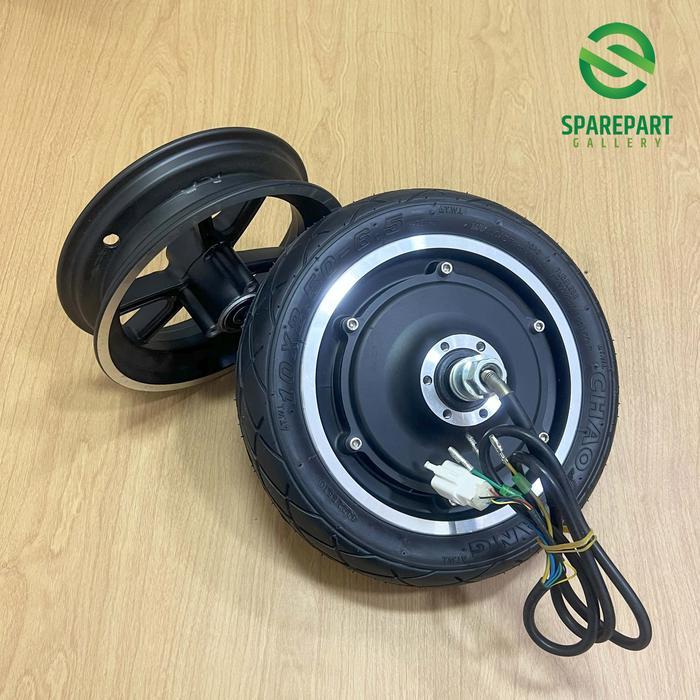 READY Set Dinamo BLDC 10inch 36v400w Ring10 dengan Velg Depan Skuter Listrik Otopet Motor Bldc -