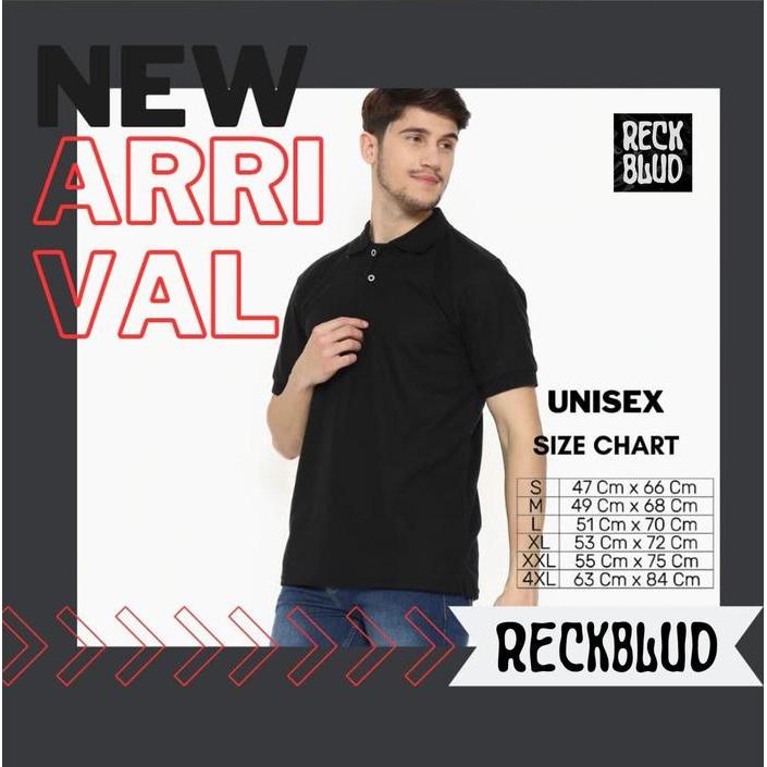 Reckblud Kaos Polo Lengan Panjang Kerah T-Shirt Pria Wanita Merah