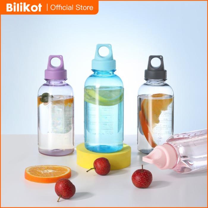 BIlikot Botol Air Olahraga 500 ML Kapasitas Besar Gym Tumbler Plastik Anti Tumpah Portabel Botol air