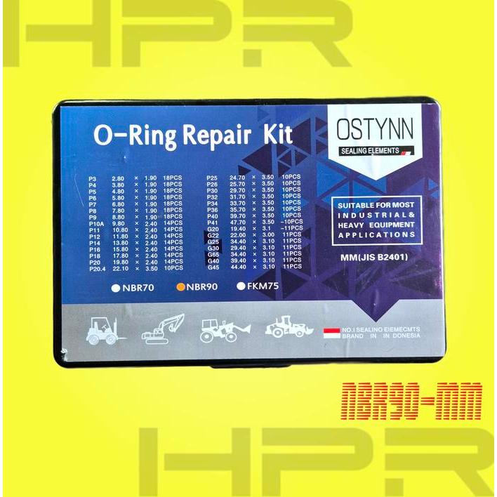 NBR-90 Rubber Oring O-ring Box Set MM JIS B2401 - Karet Seal Anti Bocor - Motor - Mobil - PCP -