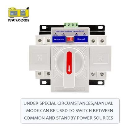 ATS 63A 2P Automatic Transfer Swit 63A 2P Otomatis untuk PLN dan Genset Inverter 2P 63A