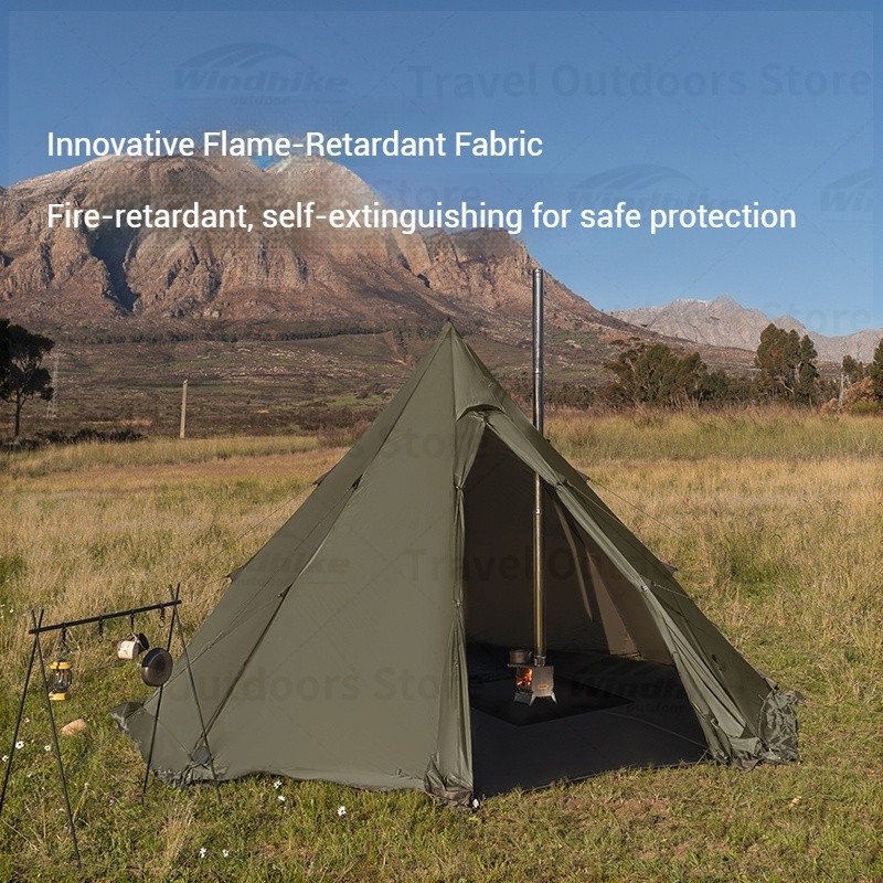 Naturehike Tent Waterproof 210T 2 Person Tent Portable Pyramid Overnight Tent Hiking Teepee Tipi
