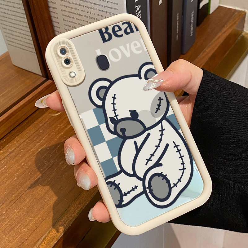 Casing Hp Samsung Galaxy A30 A20 M10s Case Casing Beruang yang rusak Pola Kasus cermin tangga Kasus 