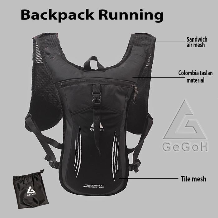 Shimano - Backpack Running Water Resistant Tas Sepeda Trail Run Hydropack System Marathon