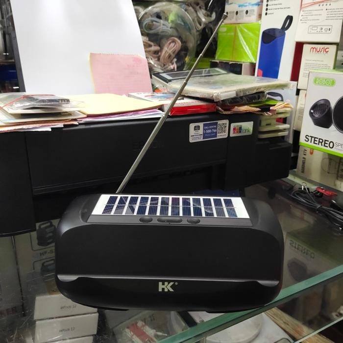 Speaker Portabel Bluetooth Hk V35 + Solar Panel Mantul Bassnya Kak Terbaik