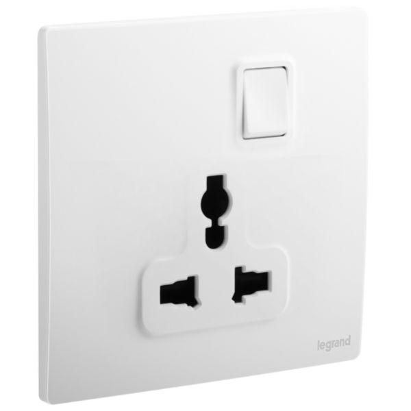 Legrand Mallia Senses Stop Kontak Universal / Stop Kontak Multi Standard Universal 1 Gang 281120MW