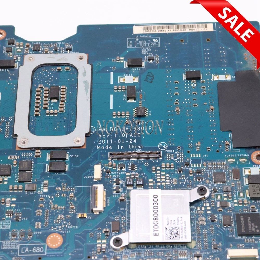 NOKOTION PALB0 LA-6801P CN-0KNF1T 0KNF1T KNF1T Main board for dell Alien-ware M14X R1 laptop