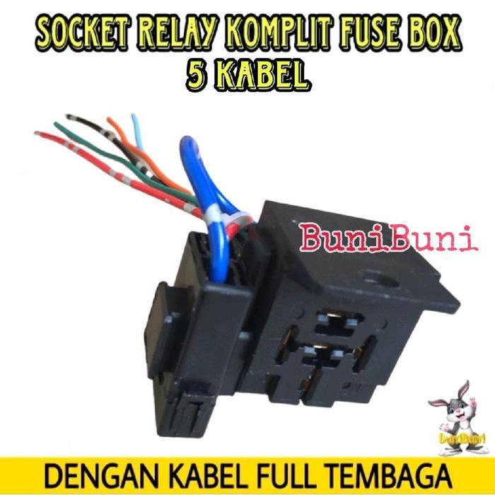 "New" SOCKET RELAY KOMPLIT SEKRING - Rumah Soket Relay Gandeng Kaki 4 & 5 Komplit Fuse Box Dengan