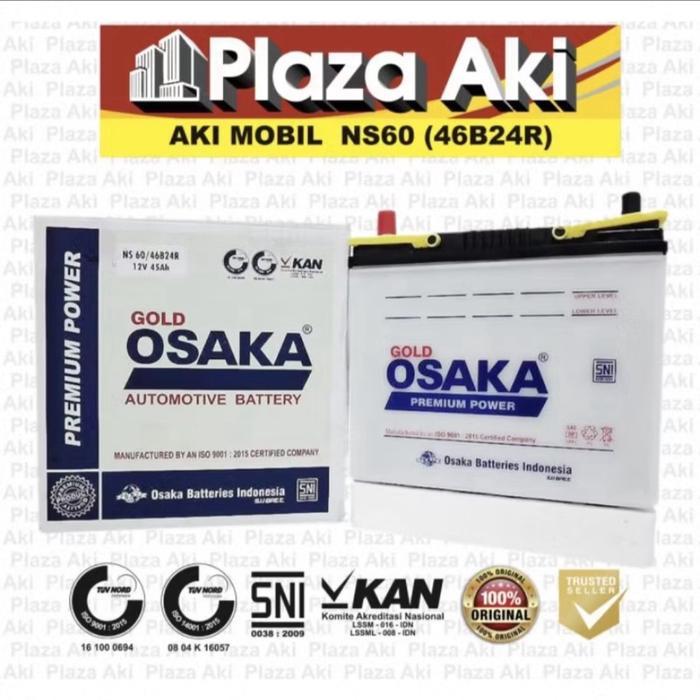 ( Osaka NS60 ) (OSAKA NS60) Aki Mobil NS60 46B24R TOYOTA Avanza Rush Veloz SUZUKI Swift Carry
