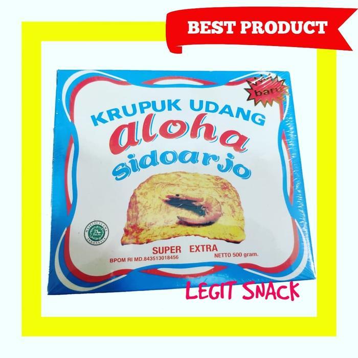 Krupuk Udang Aloha Sidoarjo Asli / Kerupul Aloha Mentah Kotak Box Biru Termurah