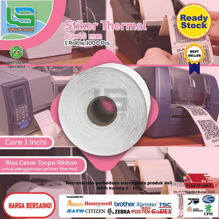 Terlaris Label Sticker Barcode Thermal 60X40 Mm