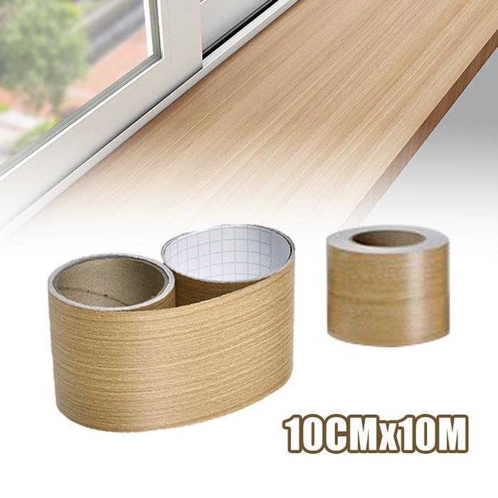 Wall Border List Kayu 10meter X 10cm Sticker List Border Stiker Dekorasi Rumah Motif Kayu