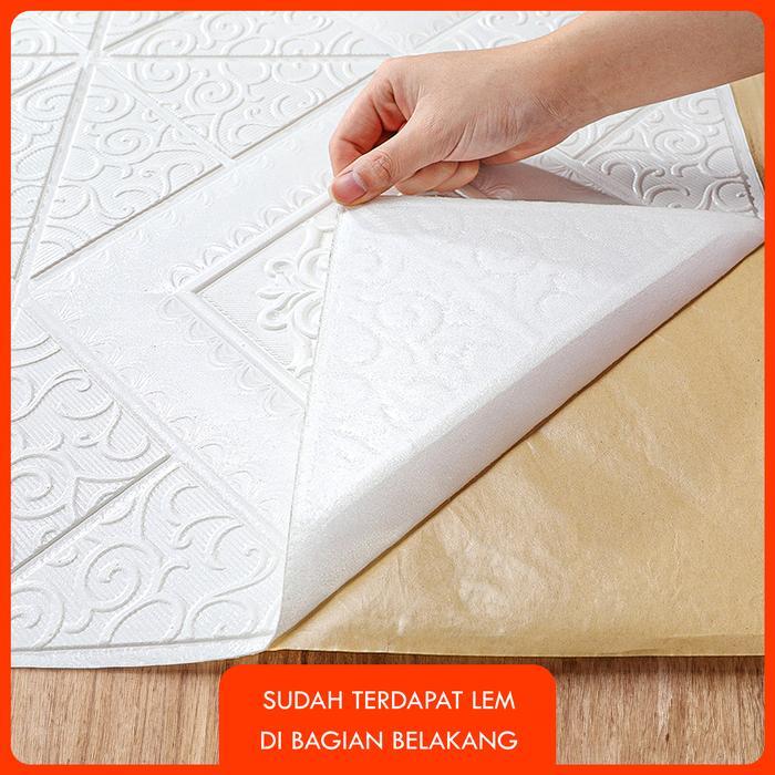 [ISI 5 PCS] WALLPAPER 3D FOAM BATIK BIASA 3D TEXTURE XPE FOAM WALLPAPER STICKER WALLFOAM 3D KERTAS