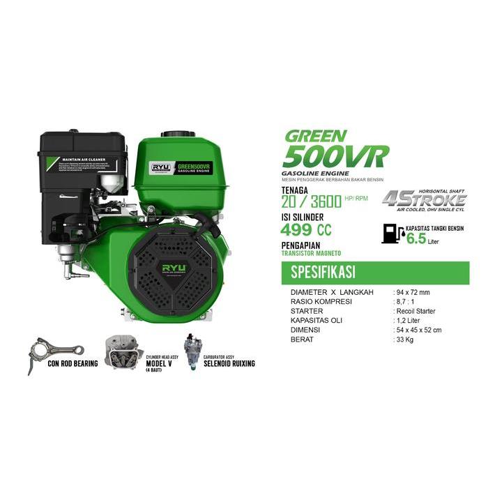 MESIN PENGGERAK/GASOLINE ENGINE GREEN500VR - RYU