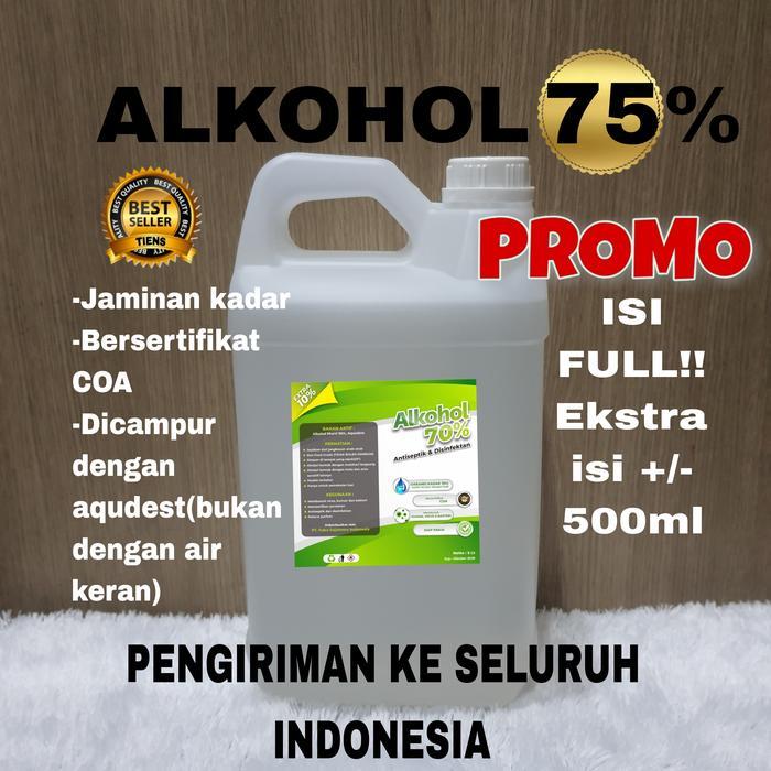 Sedia Alkohol 75% 5 liter/Alkohol 75 persen/Alcohol 75%/Sterilisasi
