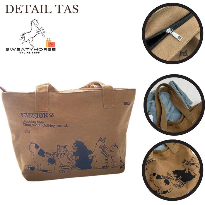 Spesial Tas Totebag Kanvas Fashion Wanita Totebag Bergambar Lucu Totebag Besar