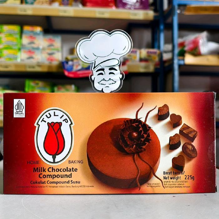 Tulip Dark Compound Coklat 225Gr / Dark Coklat Tulip / Coklat Batang