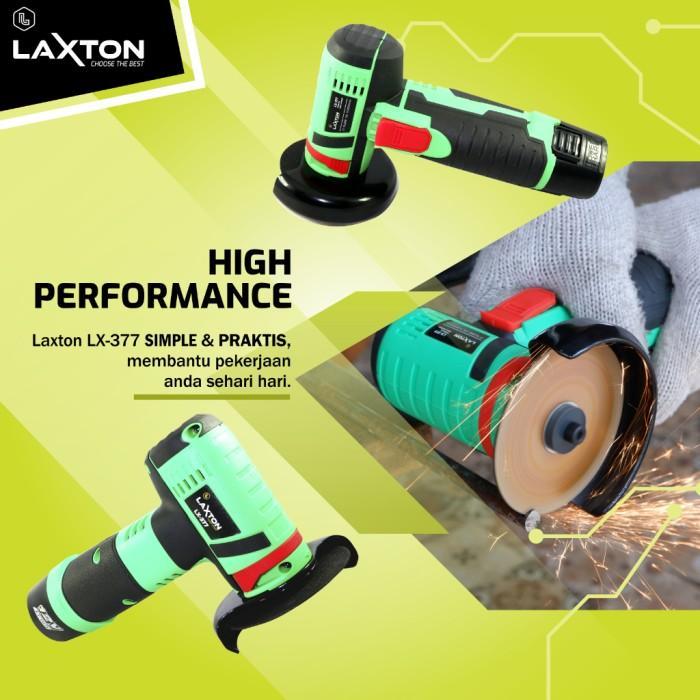 Laxton Lx377 Cordless Mesin Gerinda Tangan Angle Grinder Baterai Cordl