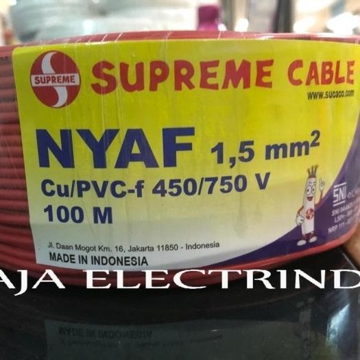 Kabel Serabut Nyaf 1,5Mm Supreme @100M Nyaf 1 X 1,5 1 X 1.5 Mm Nyaf 1.5Mm Supreme Serabut