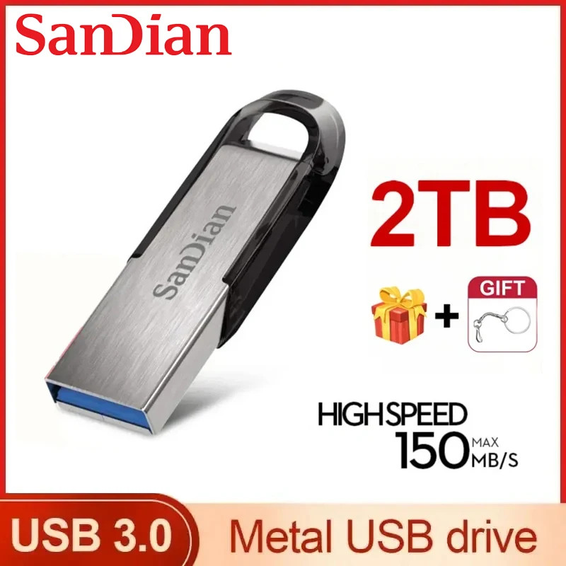 BELI SEKARANG New 2TB USB Flash Drive USB 3.0 Metal Pen Drive Waterproof Pendrive 1TB Flash Disk 128