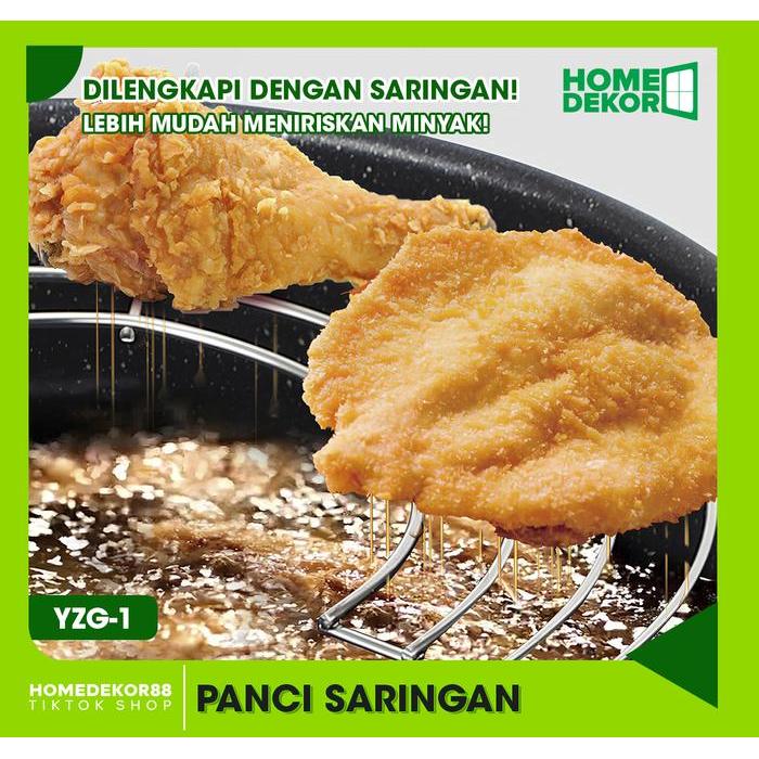 Homedekor Wajan Penggorengan Tempura Dengan Peniris / Panci Penggorengan Tempura Dengan Rak Tirisan