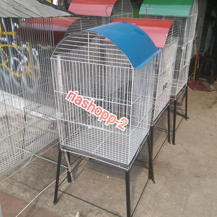 sangkar kandang besi standing kotak koloni aviary mini minimalis mewah