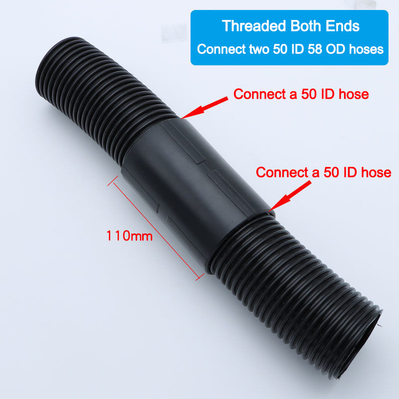 Vacuum Hose Connector Extension Connector Threaded Hose 32/40/50mm Inner Diameter Extension