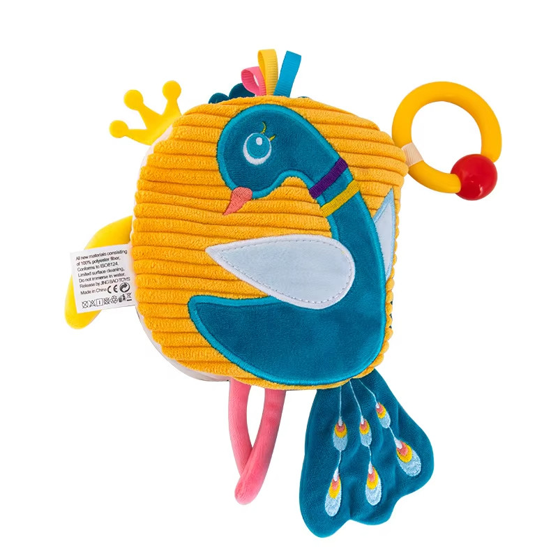 Early Educational Soft Cloth Book Baby Toy Activity Animal Tail Cloth Book for Baby 0 12 Months
