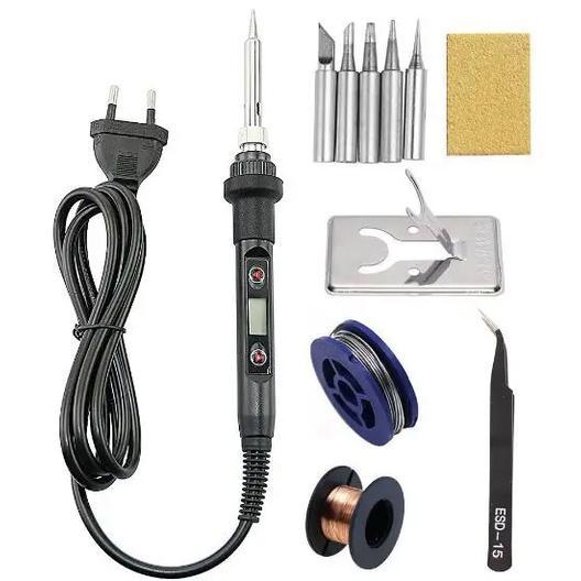 Solder Listrik Digital LCD Adjustable Temperature Soldering 80W Set Solder Aksesoris soldering kit