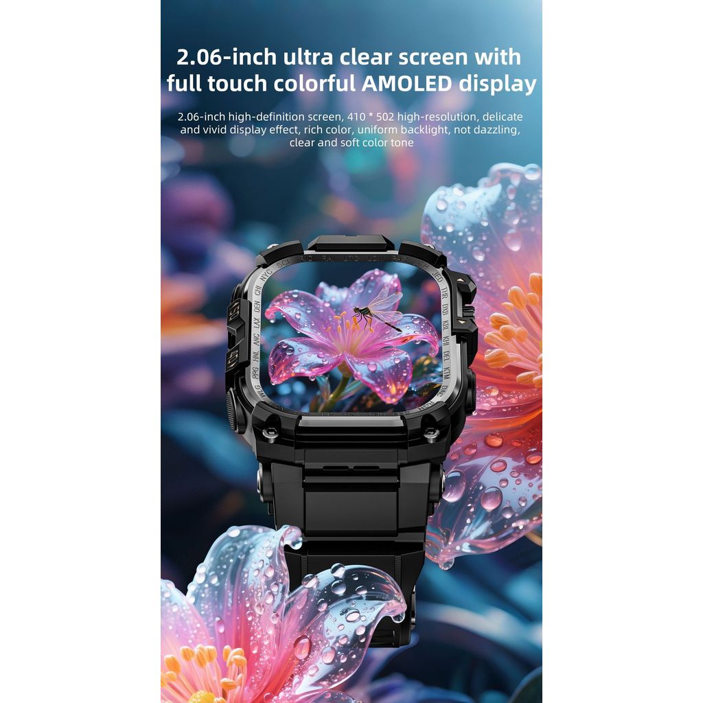 LOKMAT APPLLP 7 Max Android Smart Watch Phone AMOLED Screen Rotating Camera 4G Phone Calls Wifi