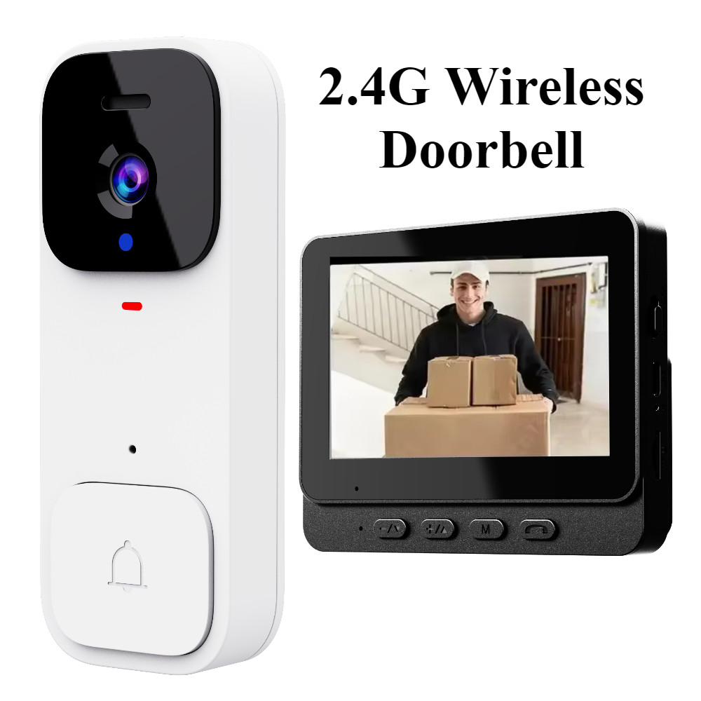 2.4G Wireless Doorbells with 4.3'' Display Security Camera Digital Door Peepholes HD Night Vision