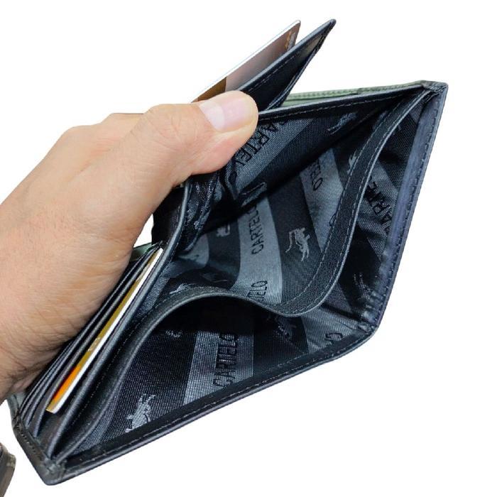 Dompet Minimalis Crocodile Original Terbaru Dompet Pria Dan Wanita Kulit Asli Model Tanggung 3/4