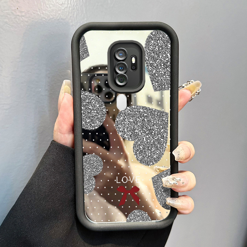 Casing Hp OPPO A5 2020 OPPO A9 2020 Case Hati Berlian Berkilau Mirror Kasing silikon cocok pria dan 