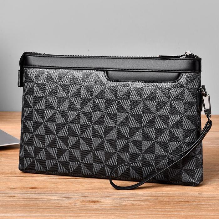 Eiger - Tas Tangan Clutch Hand Bag Pria Cowok Dompet Tangan Besar Tipis Serbaguna Import Bahan Kulit