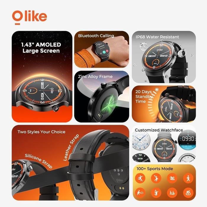Terbaik Best Quality 100% Original Olike Smartwatch Fma02 Amoled Bluetooth Call Sleep & Health