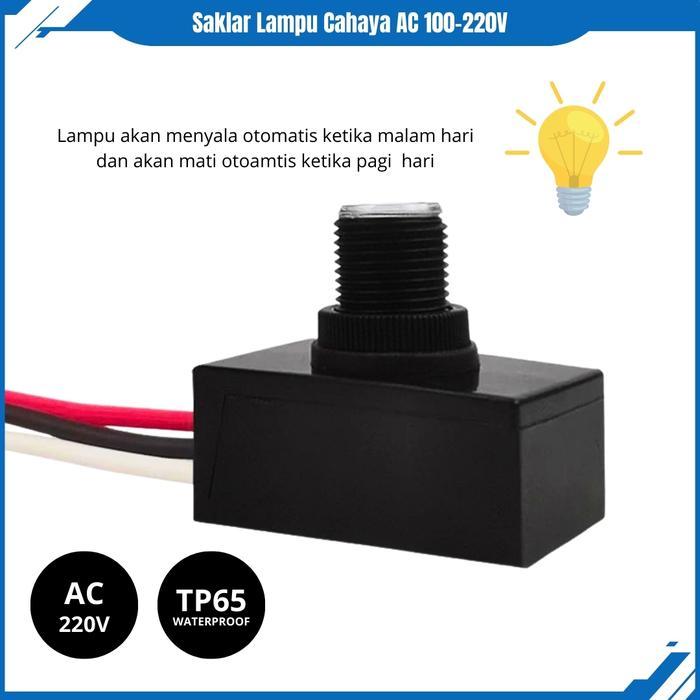Saklar Lampu Sensor Cahaya AC 220V Light Switch Photocell Sensor Otomatis Lampu Waterproof