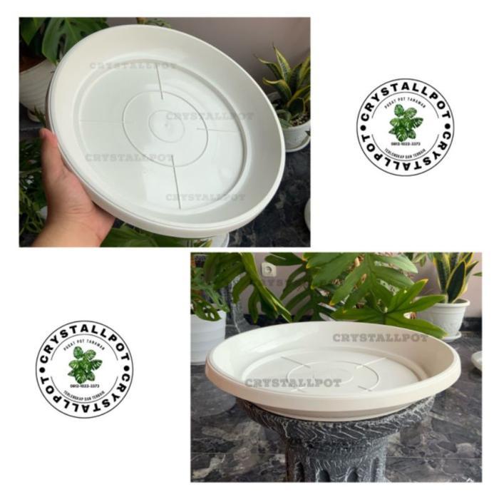 Tatakan Alas Pot Bunga 40 Putih Diameter 36Cm Untuk Pot 40Cm - Putih