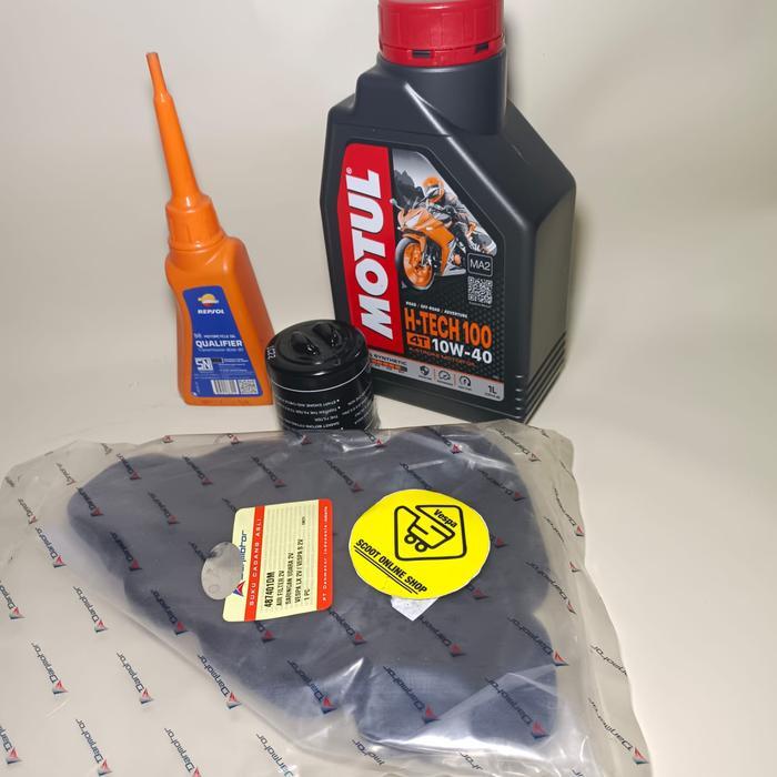 TERLARIS PAKET SERVICE LENGKAP OLI MOTUL VESPA MATIC 2V