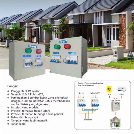 int Panel interlock 2P 63A swit PLN - GENSET OHM SAKLAR COS 1-0-2