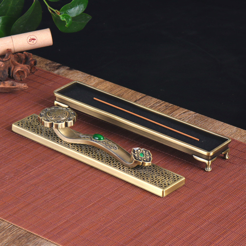 Ruyi Alloy Horizontal Incense Burner Household Indoor Incense Burner Incense Box Agarwood Incense
