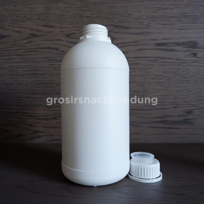 "New" Botol Plastik HDPE + Tutup 1000ml, putih doff