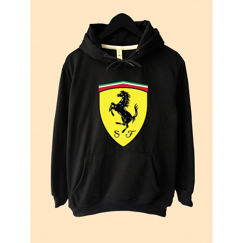 Jaket Hoodie Fearrari kuda logo